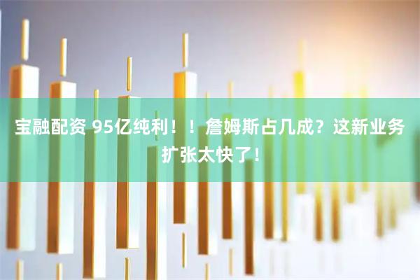 宝融配资 95亿纯利！！詹姆斯占几成？这新业务扩张太快了！