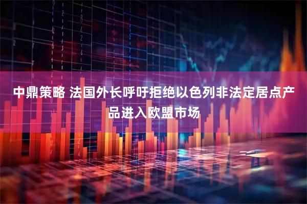 中鼎策略 法国外长呼吁拒绝以色列非法定居点产品进入欧盟市场